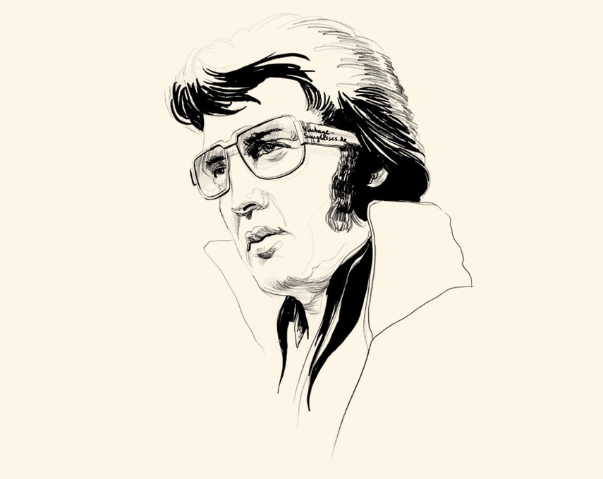 Elvis mit der Neostyle Nautic Vintagebrille