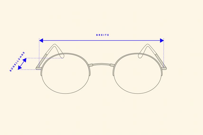 Passende Brille finden: so misst man die Brillenbreite bei unseren Vintagebrillen