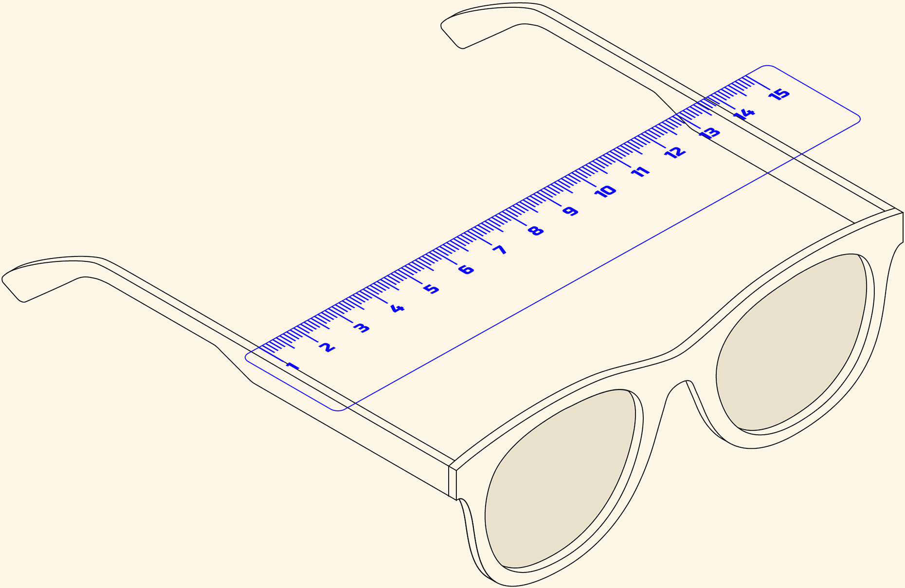 Brillengröße einer Vintagebrille richtig messen