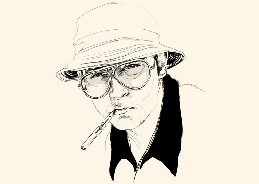 Johnny Depp mit Ray Ban Vintagebrille Modell "Shooter" im Film "Fear and Loathing in Las Vegas", 1998 