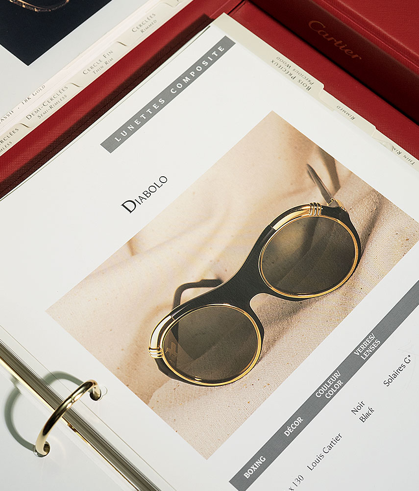 Detail aus einem alten Cartier Brillenkatalog