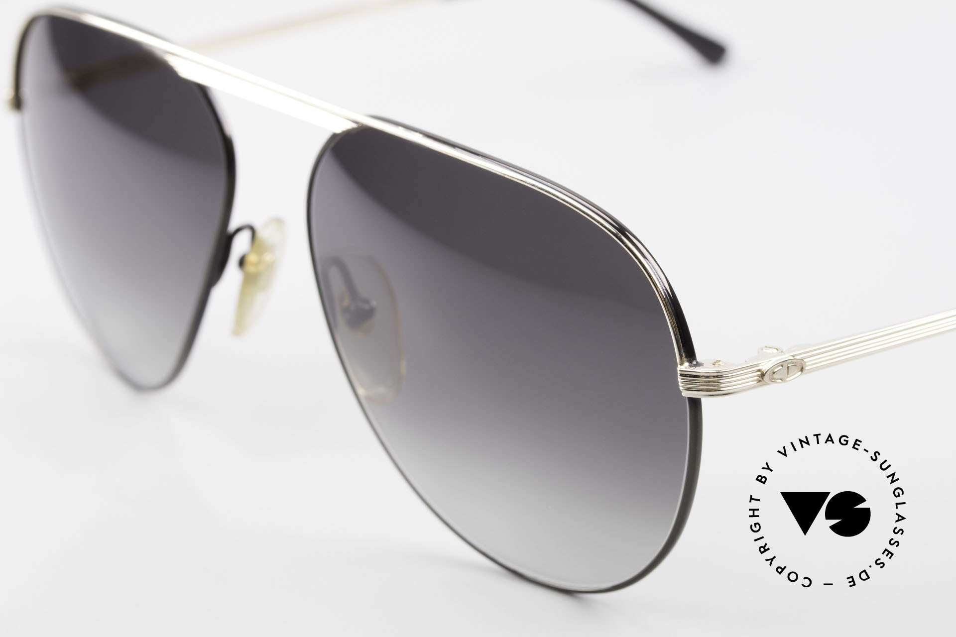 Christian Dior 2536 XXL 80er Vintage Sonnenbrille, edle Gläser in grau-Verlauf für 100% UV Schutz, Passend für Herren