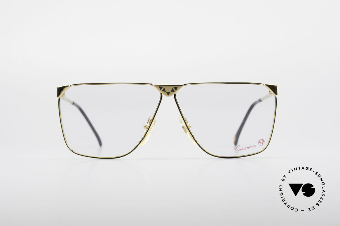 Casanova NM9 No Retro 80er Vintage Brille, schwarzes Rahmenmuster auf der Front & den Bügeln, Passend für Herren