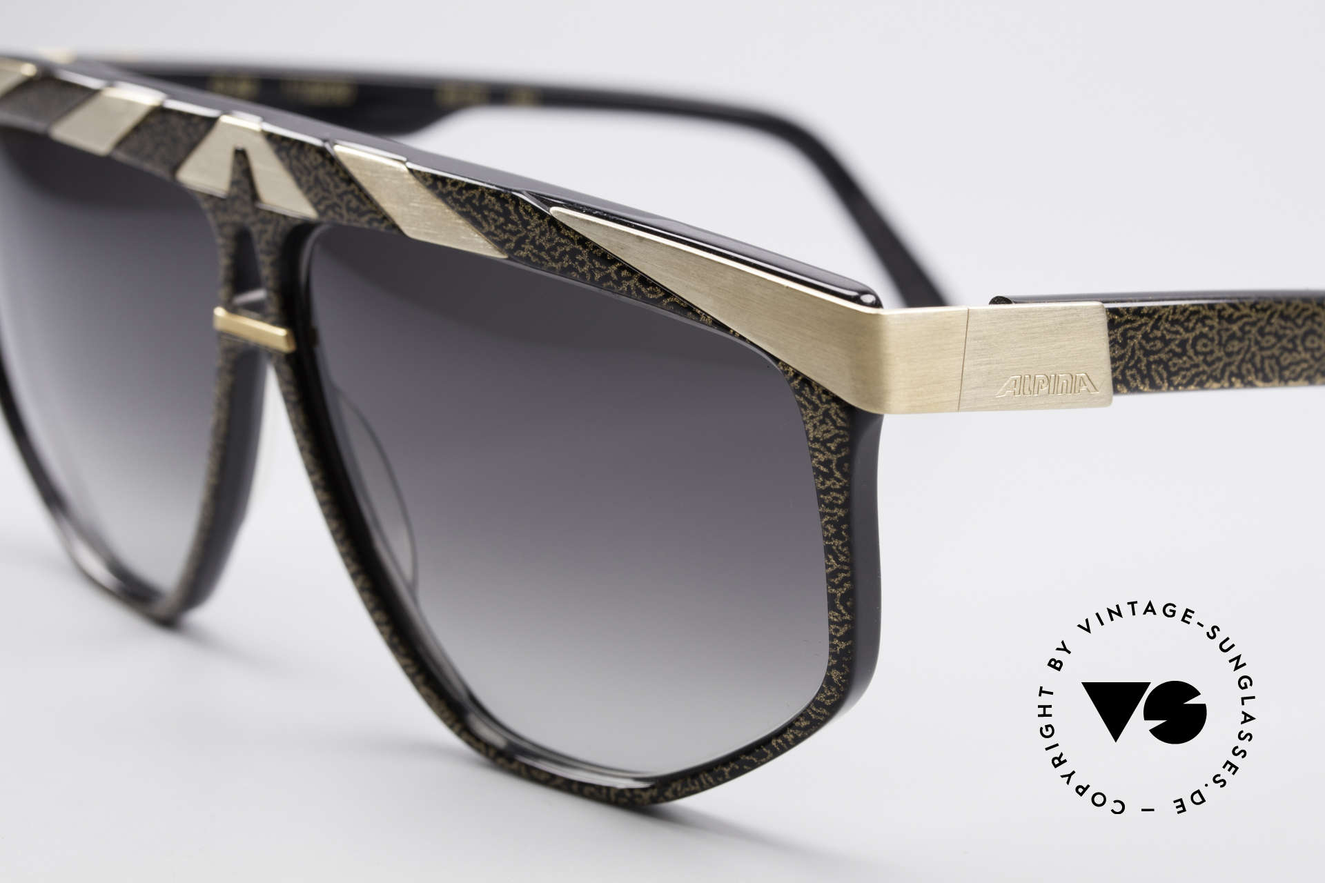 Alpina G82 No Retro Sonnenbrille Alt 80er, Top-Qualität (24kt vergoldete Metall-Applikationen), Passend für Herren und Damen