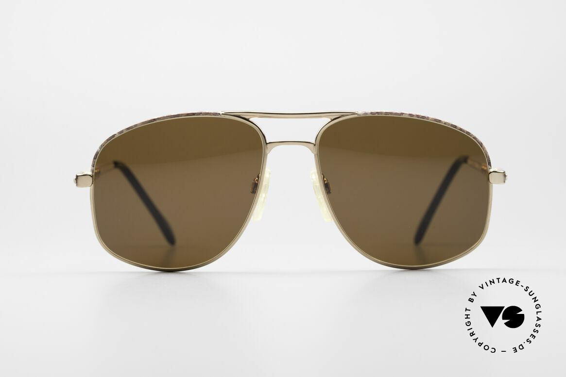 Zollitsch Cadre 8 18k Gold Plated Sonnenbrille, kostbares, 18k vergoldetes HerrenModell; West Germany, Passend für Herren