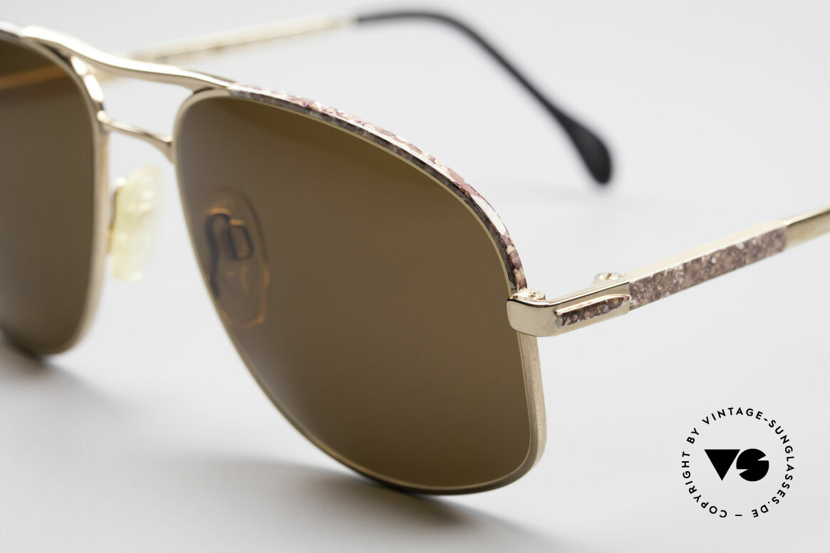 Zollitsch Cadre 8 18k Gold Plated Sonnenbrille, interessante Alternative zur gewöhnlichen Pilotenform, Passend für Herren