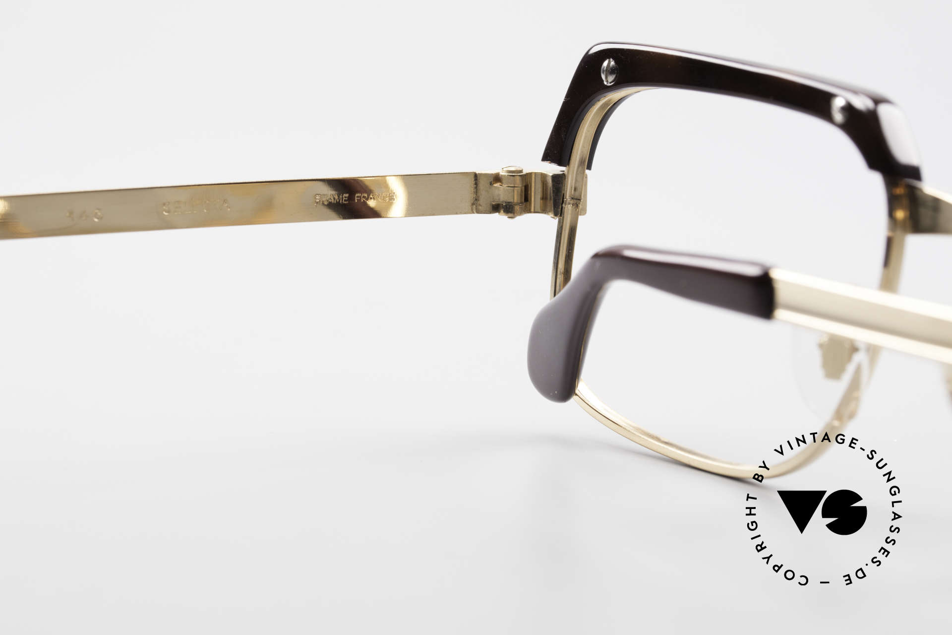 Selecta - Dalai Lama Gold Filled Kombibrille 70er, Fassung gemacht für optische Gläser oder Sonnengläser, Passend für Herren