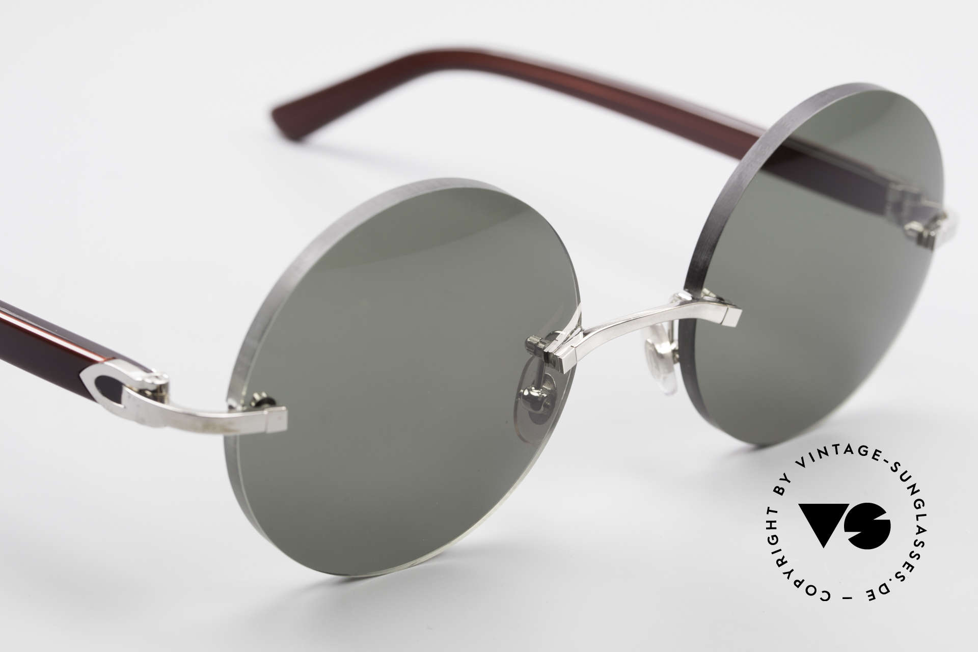 Runde Brille Sonnenbrille Sonnen-Clip Metallfassung Goldfarben