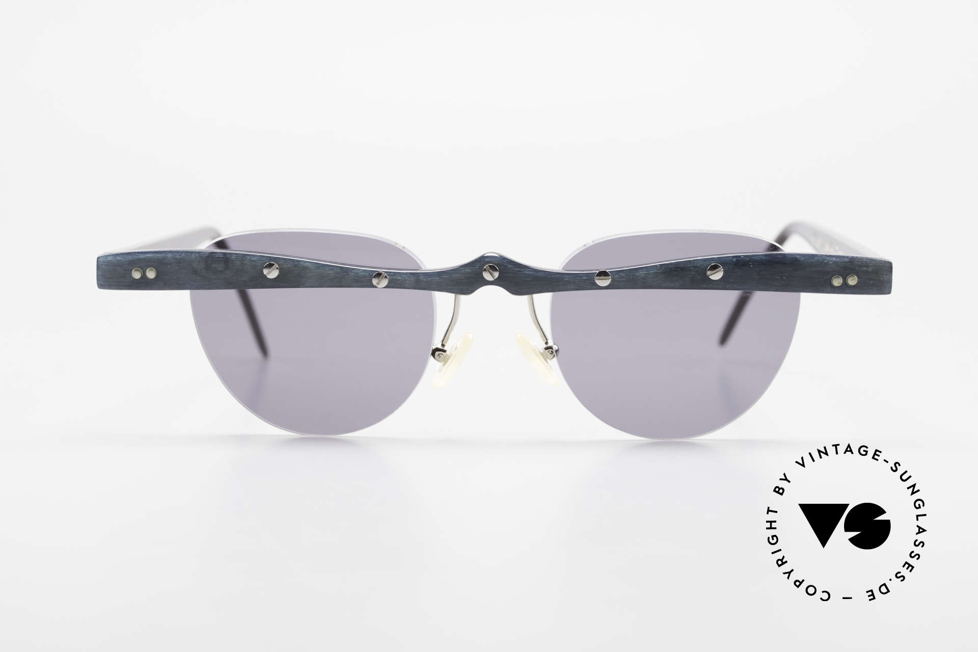 Theo Belgium Upsylon Büffelhorn Sonnenbrille 90er, in 1989 gegründet als 'ANTI MAINSTREAM' Brillenmode, Passend für Herren und Damen