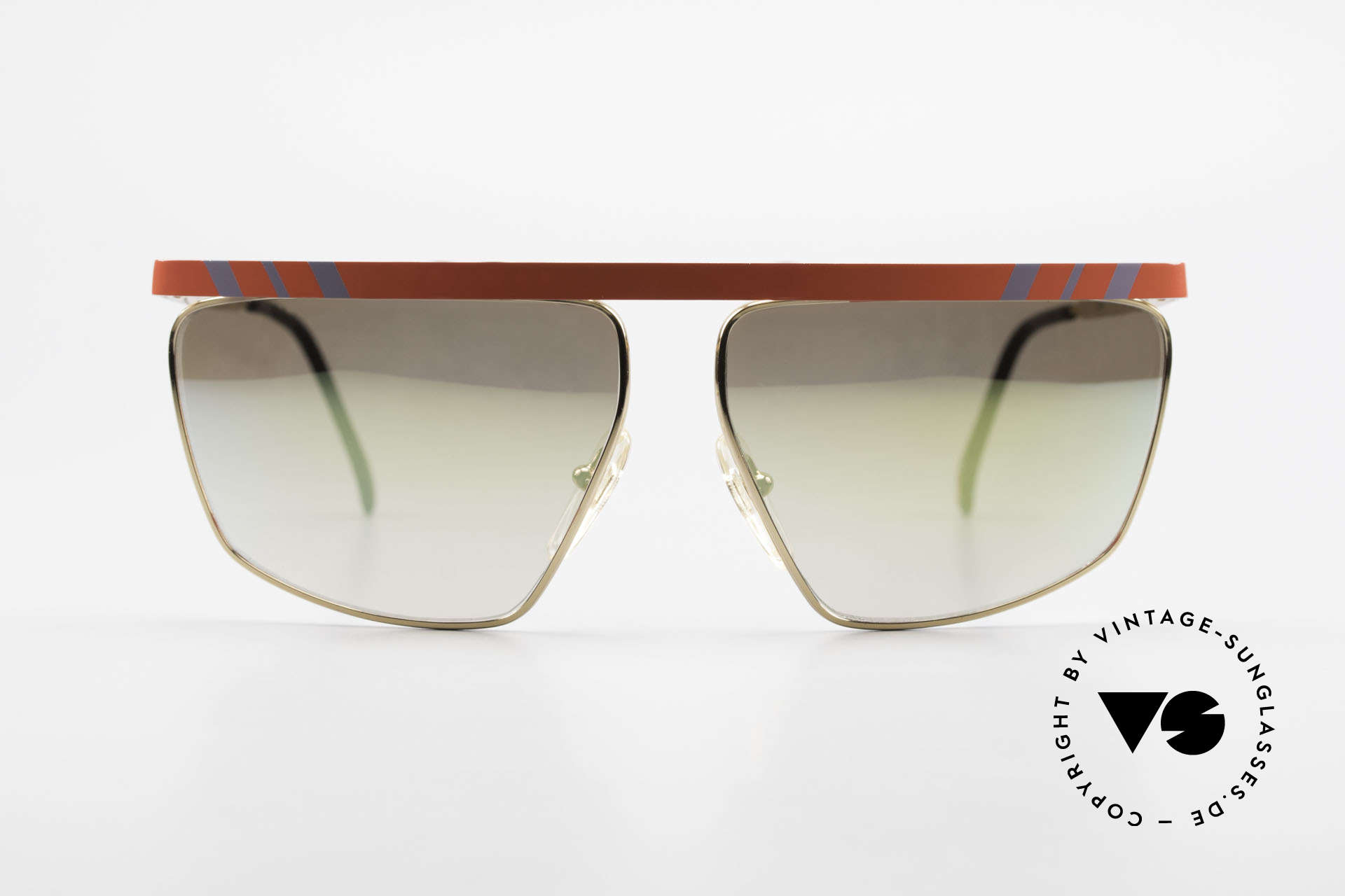 Casanova CN7 Luxus Sonnenbrille Verspiegelt, vergoldeter Rahmen mit Akzenten in Rot und Grau, Passend für Herren und Damen
