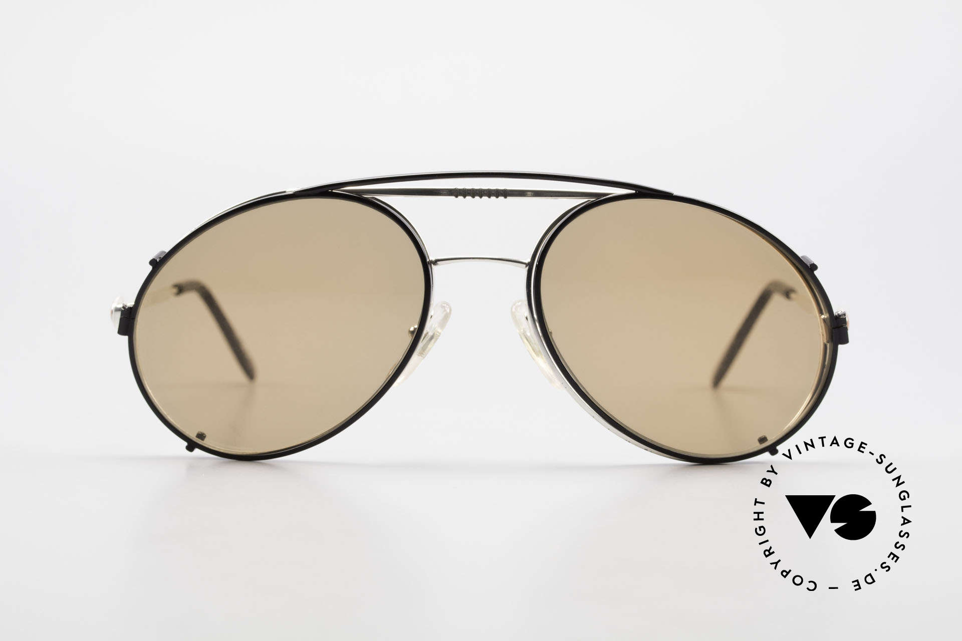 Bugatti 65996 Vintage Brille Mit Sonnenclip, in typischer / legendärer Bugatti-Tropfenform, Passend für Herren