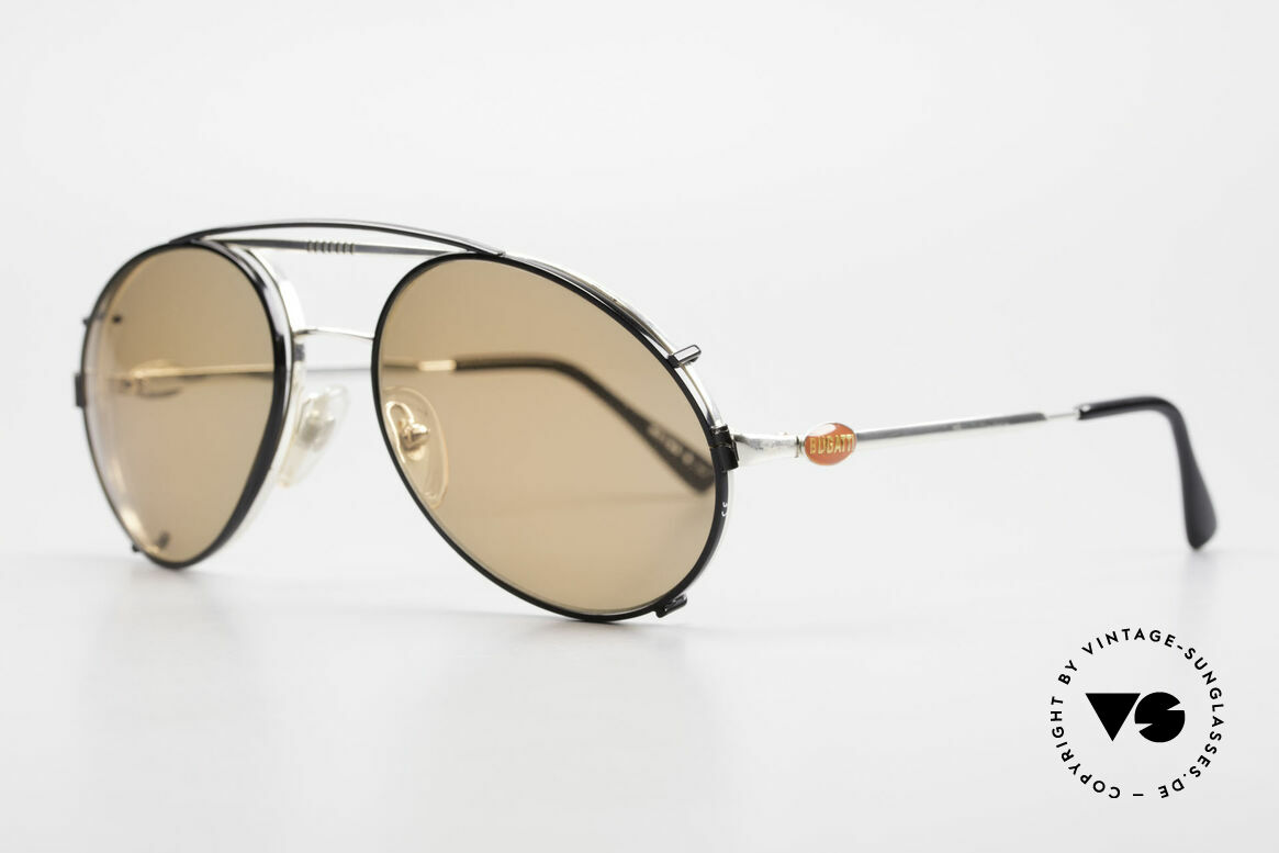 Bugatti 65996 Vintage Brille Mit Sonnenclip, VINTAGE Gestell mit praktischem Sonnen-Clip, Passend für Herren