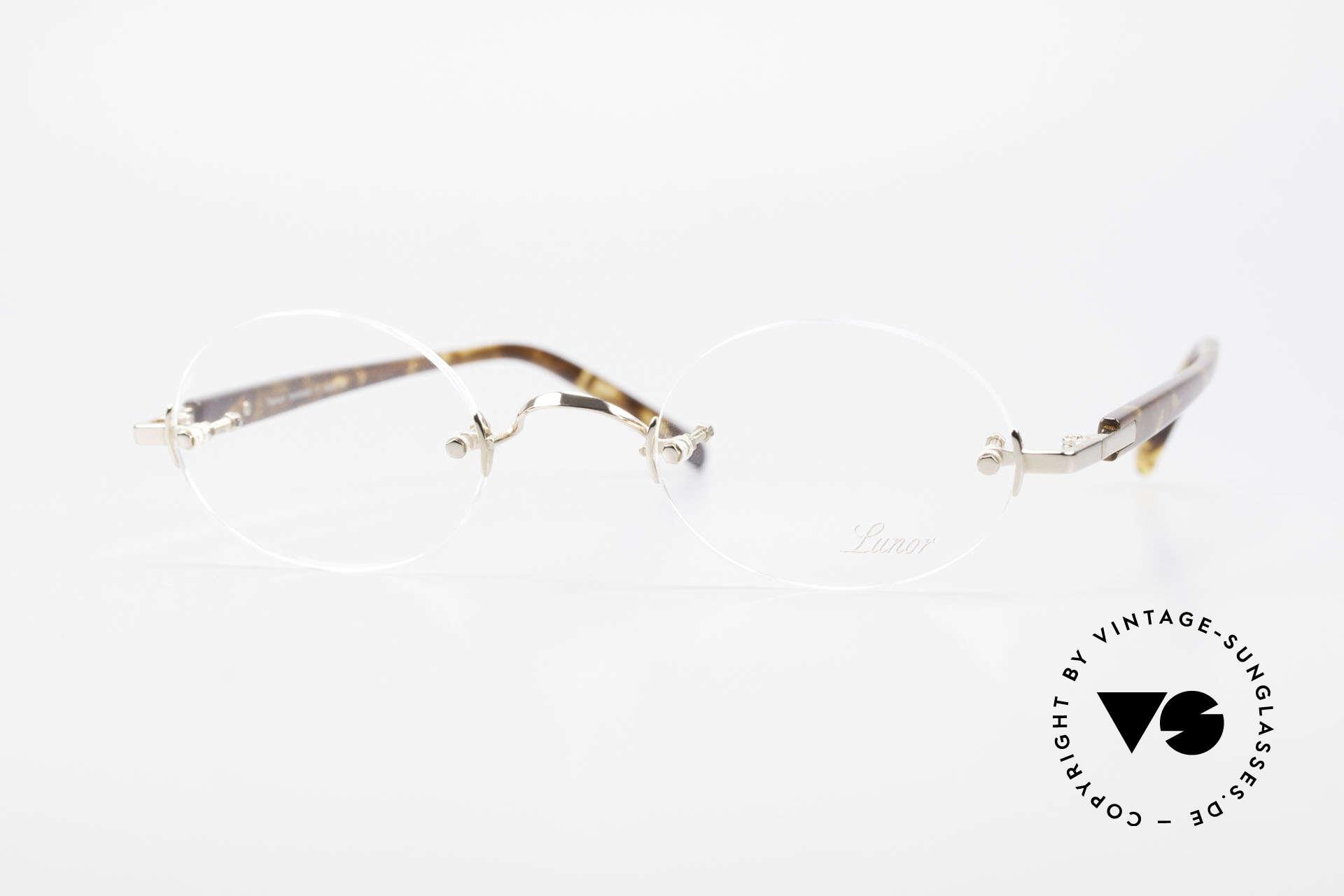 Brillen Lunor Classic Oval GP Randlos Brille Vergoldet Oval