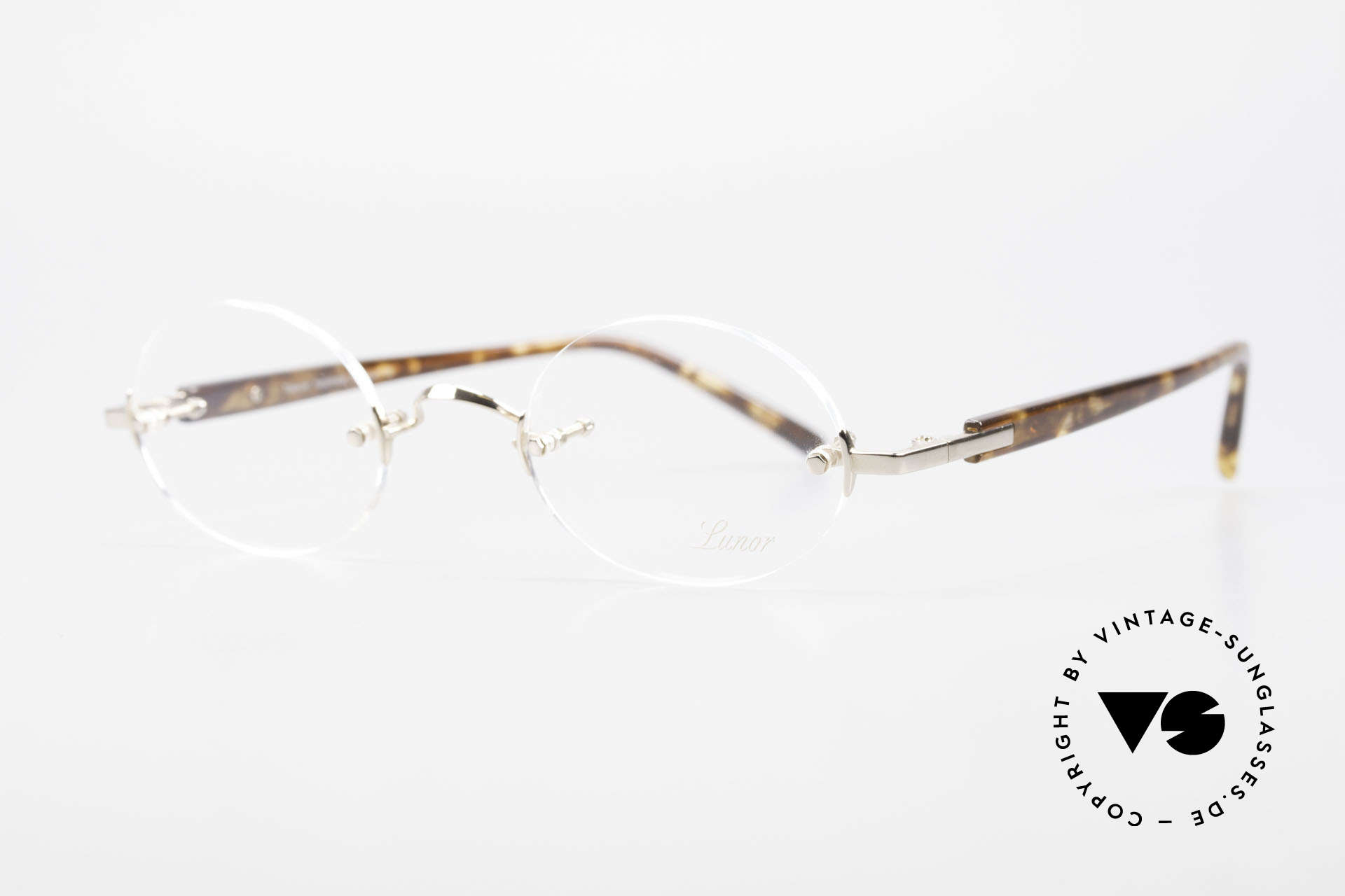 Brillen Lunor Classic Oval GP Randlos Brille Vergoldet Oval