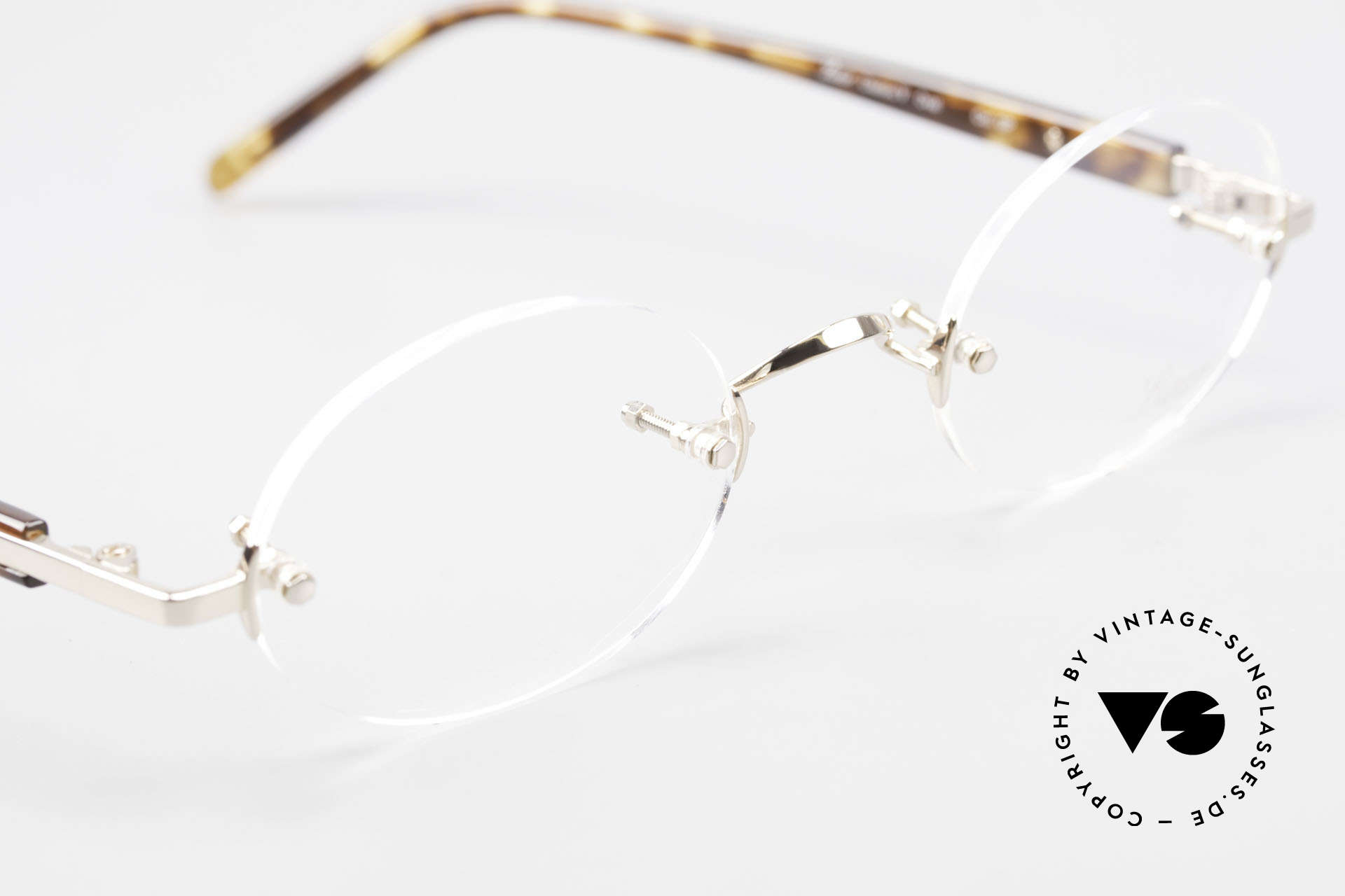 Brillen Lunor Classic Oval GP Randlos Brille Vergoldet Oval