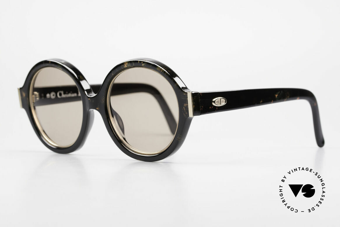 Christian Dior 2446 Runde Damen Sonnenbrille 80er, der Optyl-Kunststoff scheint einfach nicht zu altern, Passend für Damen