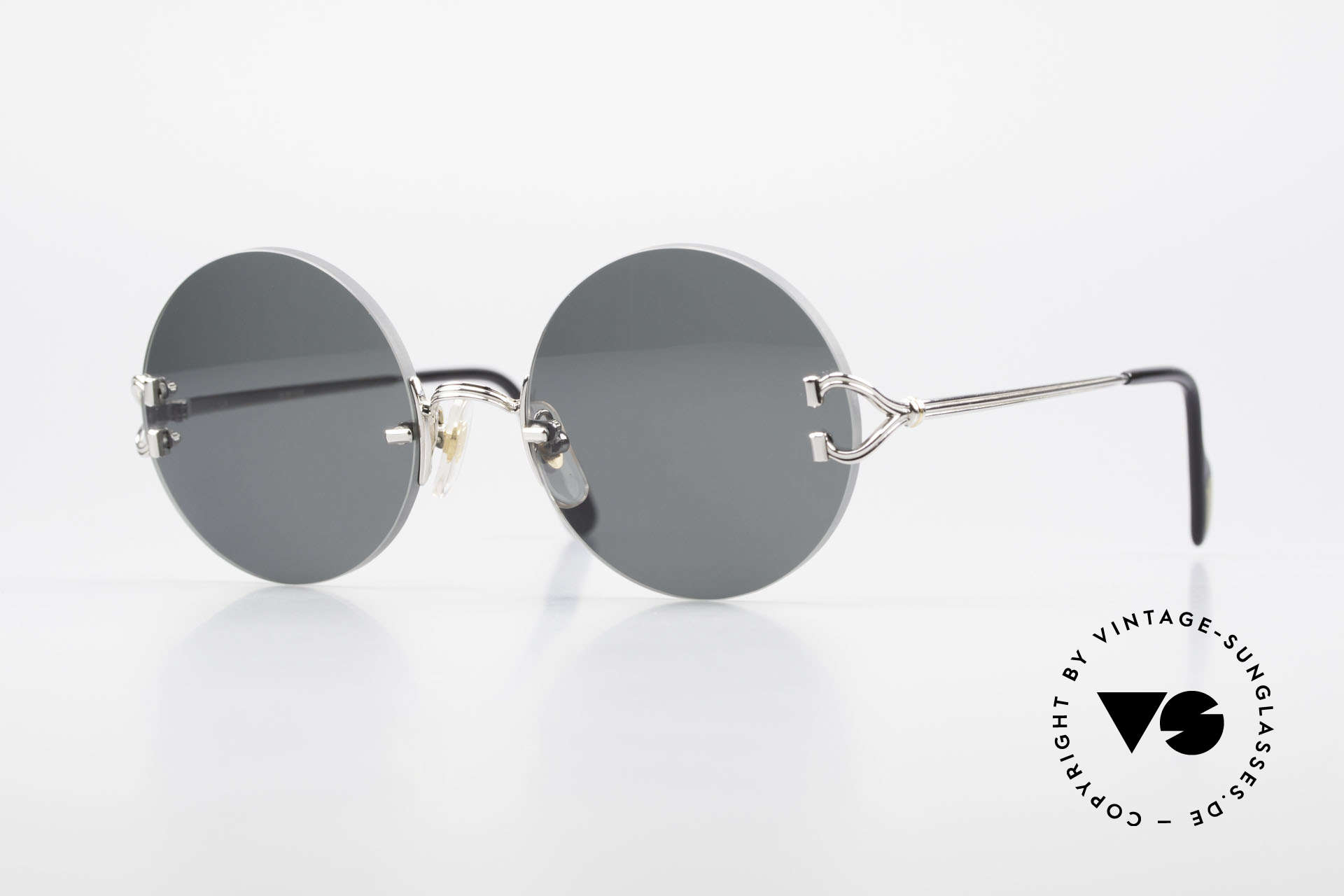 Cartier Madison Kleine Runde Randlose Brille, edle runde Cartier Luxus-Sonnenbrille von 1997, Passend für Herren und Damen