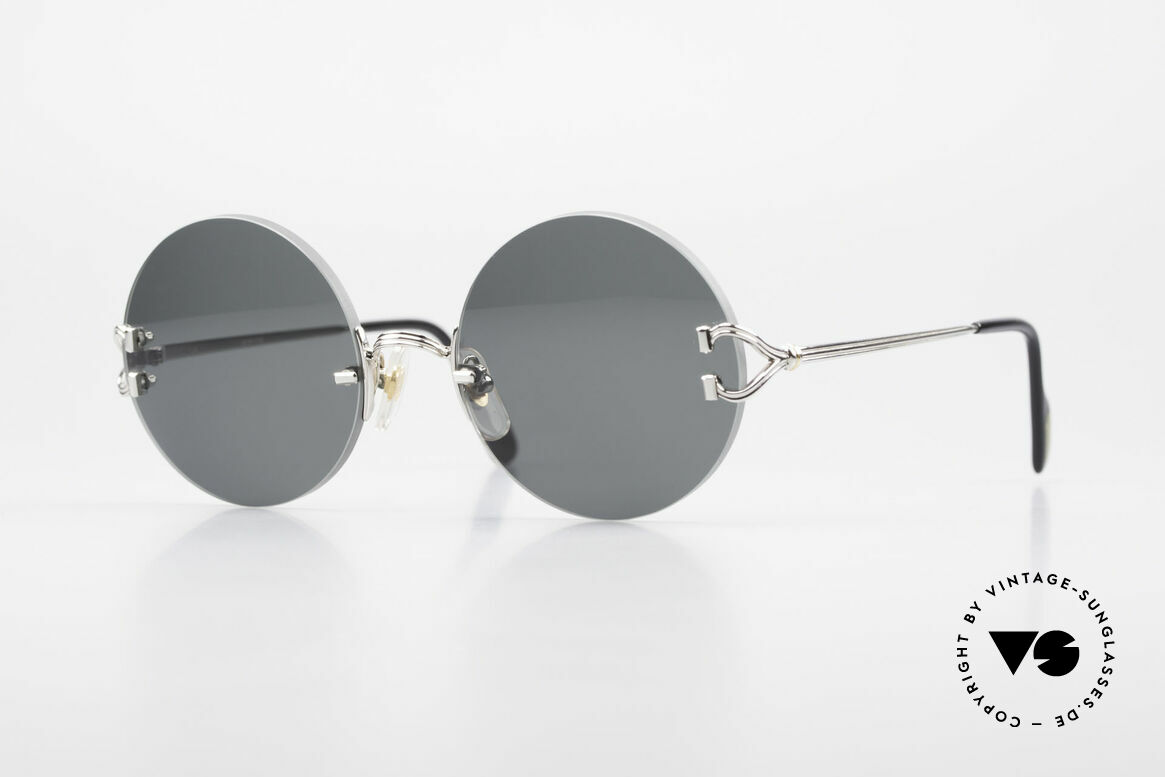 Cartier Madison Kleine Runde Randlose Brille, edle runde Cartier Luxus-Sonnenbrille von 1997, Passend für Herren und Damen