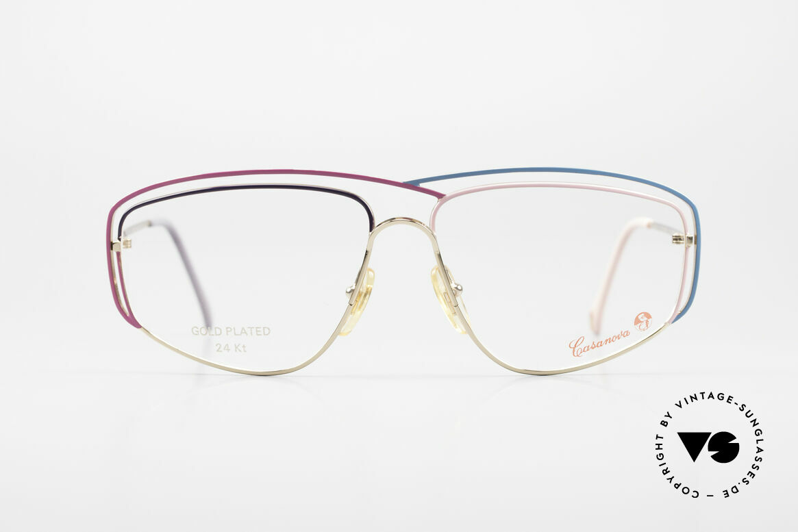 Casanova CN24 24kt Vergoldete Damen Brille, tolles Zusammenspiel v. Farbe, Form & Funktionalität, Passend für Damen