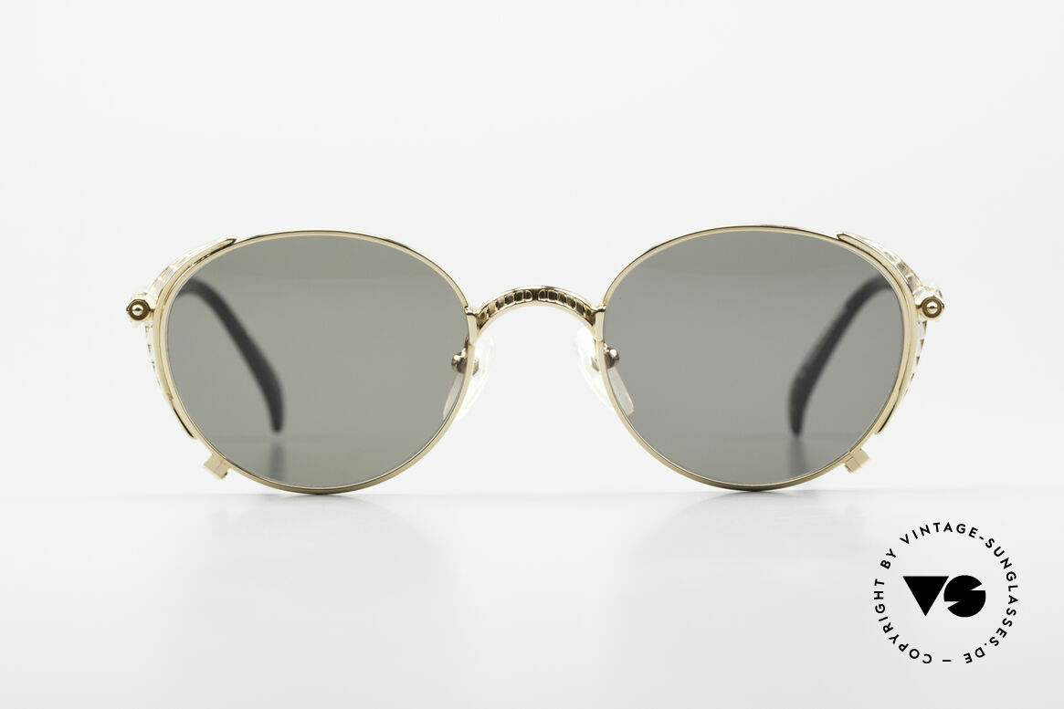 Jean Paul Gaultier 56-4174 Steampunk Sonnenbrille 90er, 'Sprungfeder' als JPG-Designmerkmal am Bügel, Passend für Herren und Damen