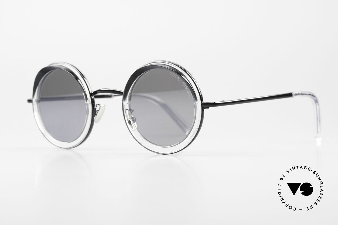 Cutler And Gross 1277 Runde Designer Sonnenbrille, silber verspiegelte Gläser (100% UV); in Größe 44/28, Passend für Herren und Damen