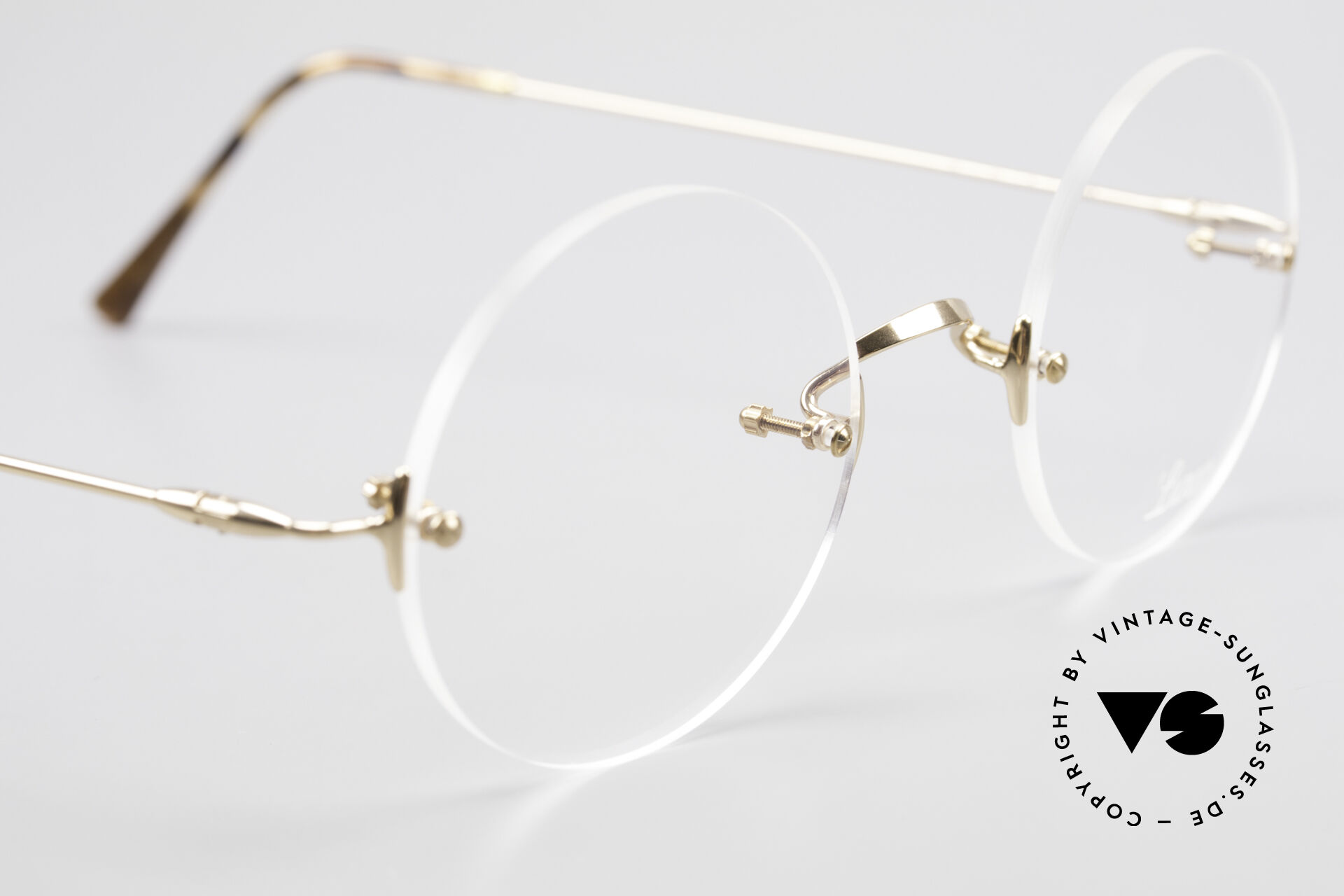 Lunor Classic Round GP Steve Jobs Brille Randlos Gold