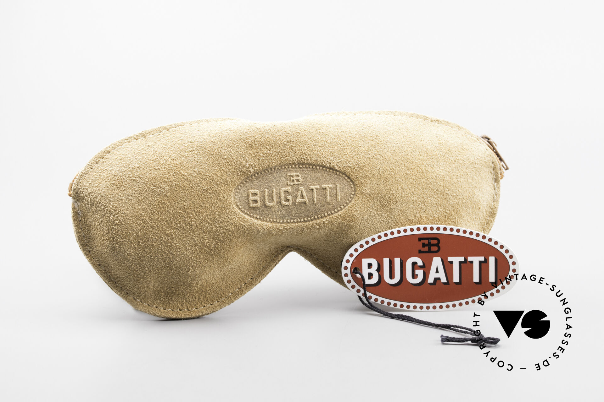 Lunettes De Soleil Vintage Bugatti 65986 - Or, Marron, Rouge - Forme Ovale - Neuf Sans étiquette