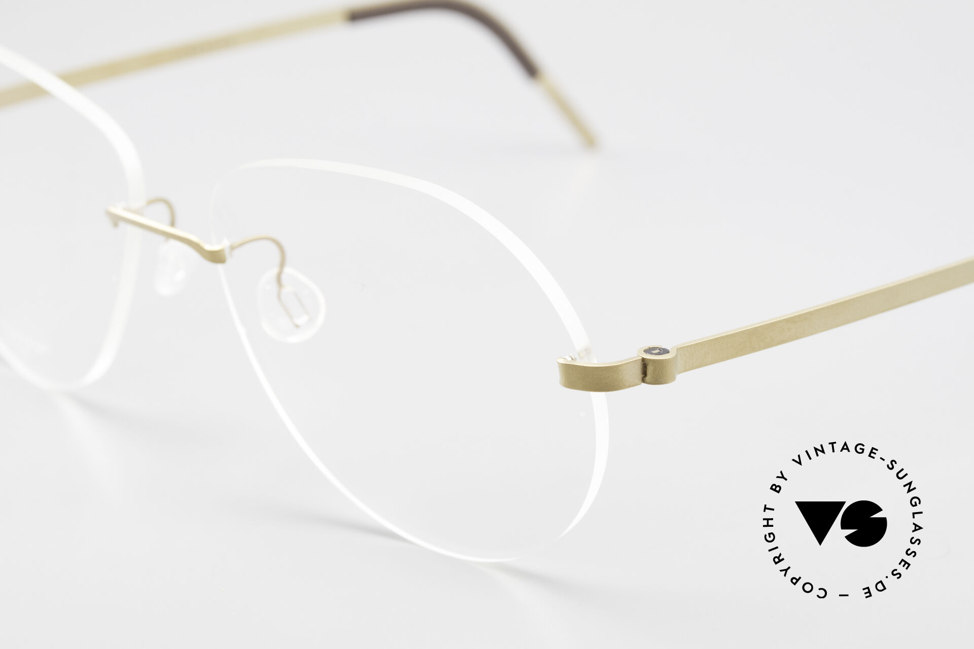 Brillen Lindberg 2311 Strip Titan Randlose Aviator Titanbrille