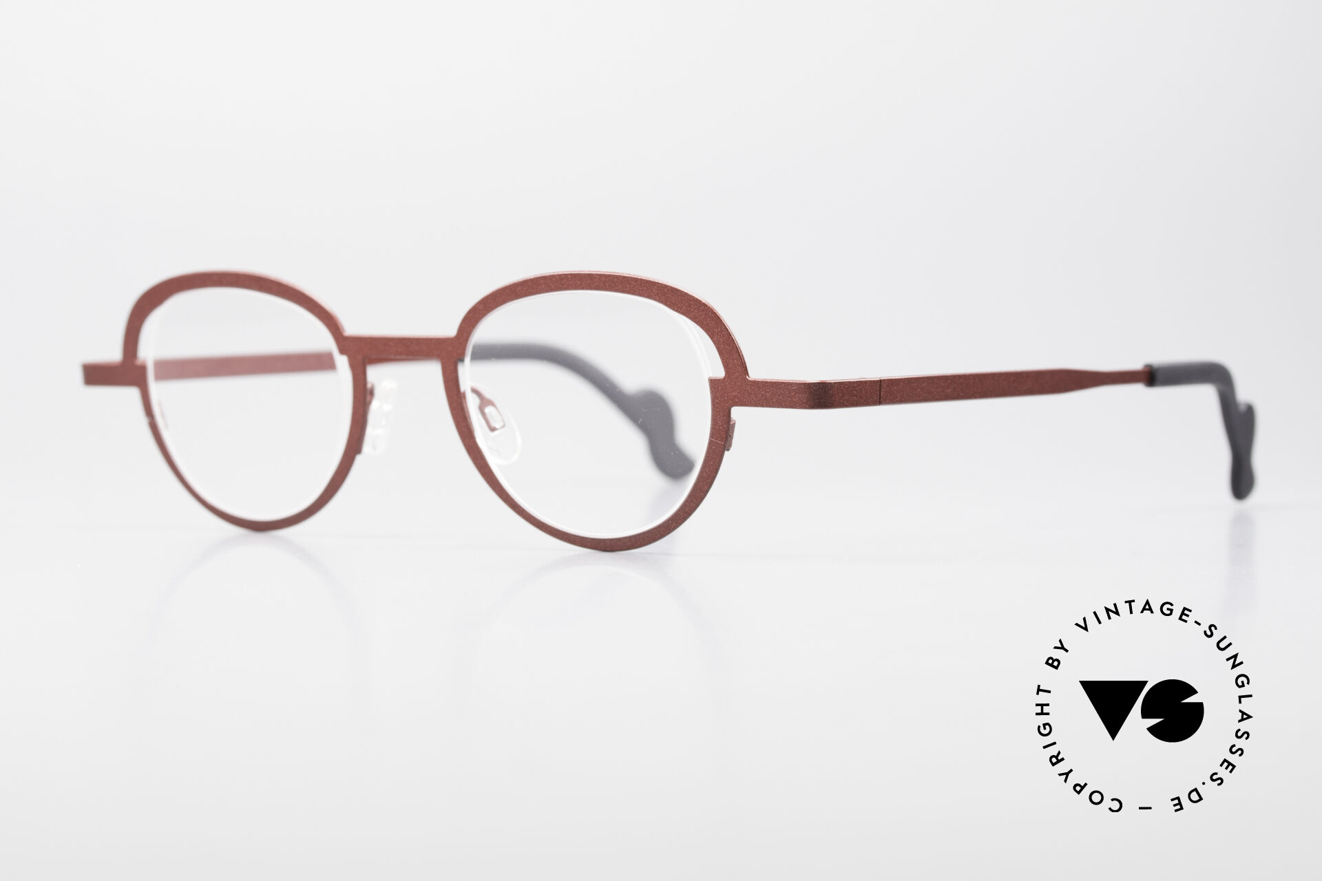 Brillen Theo Belgium Move Designerbrille Rund Metallic