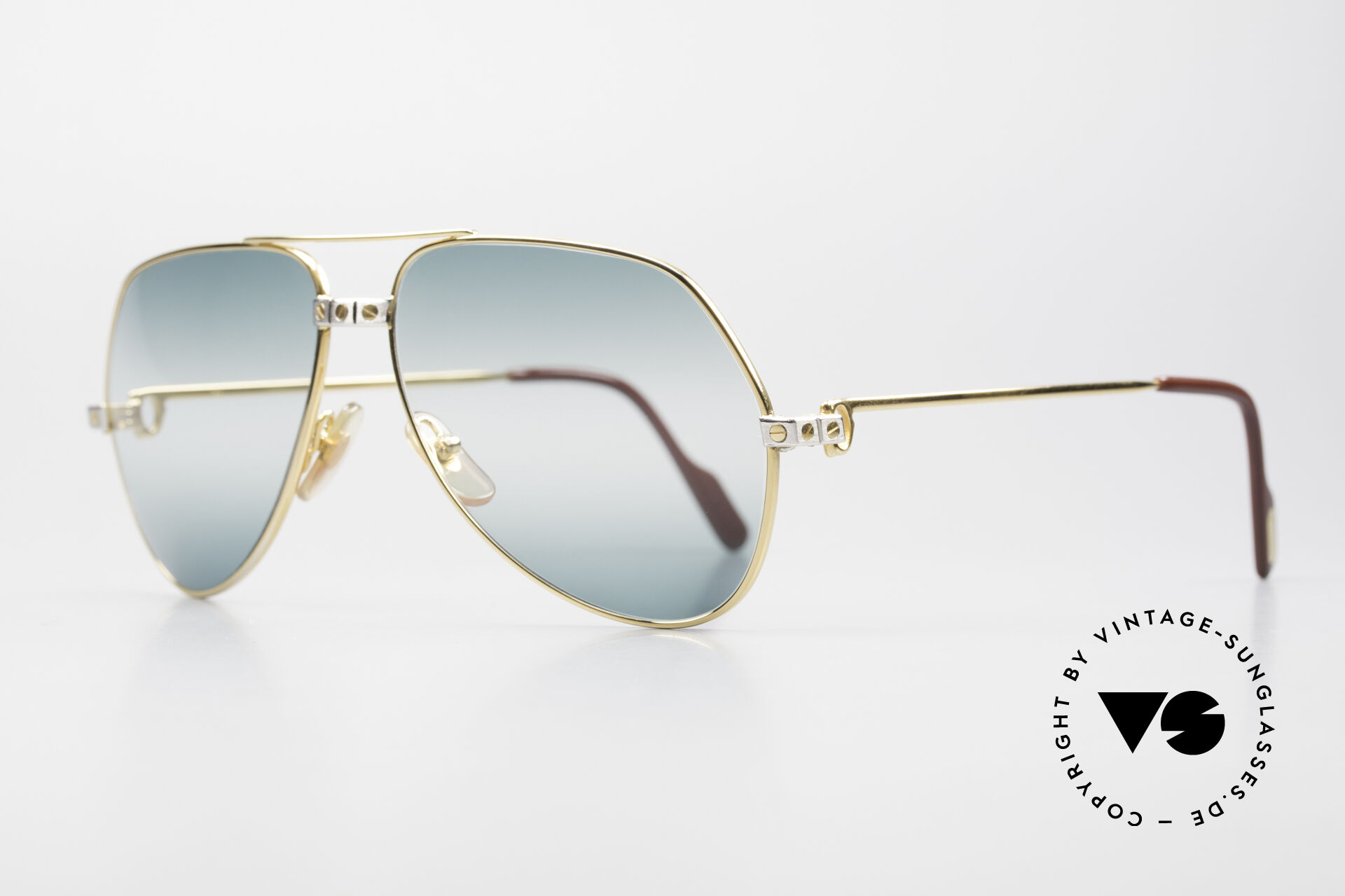 Sonnenbrillen Cartier Vendome Santos M Double Gradient Green Lens