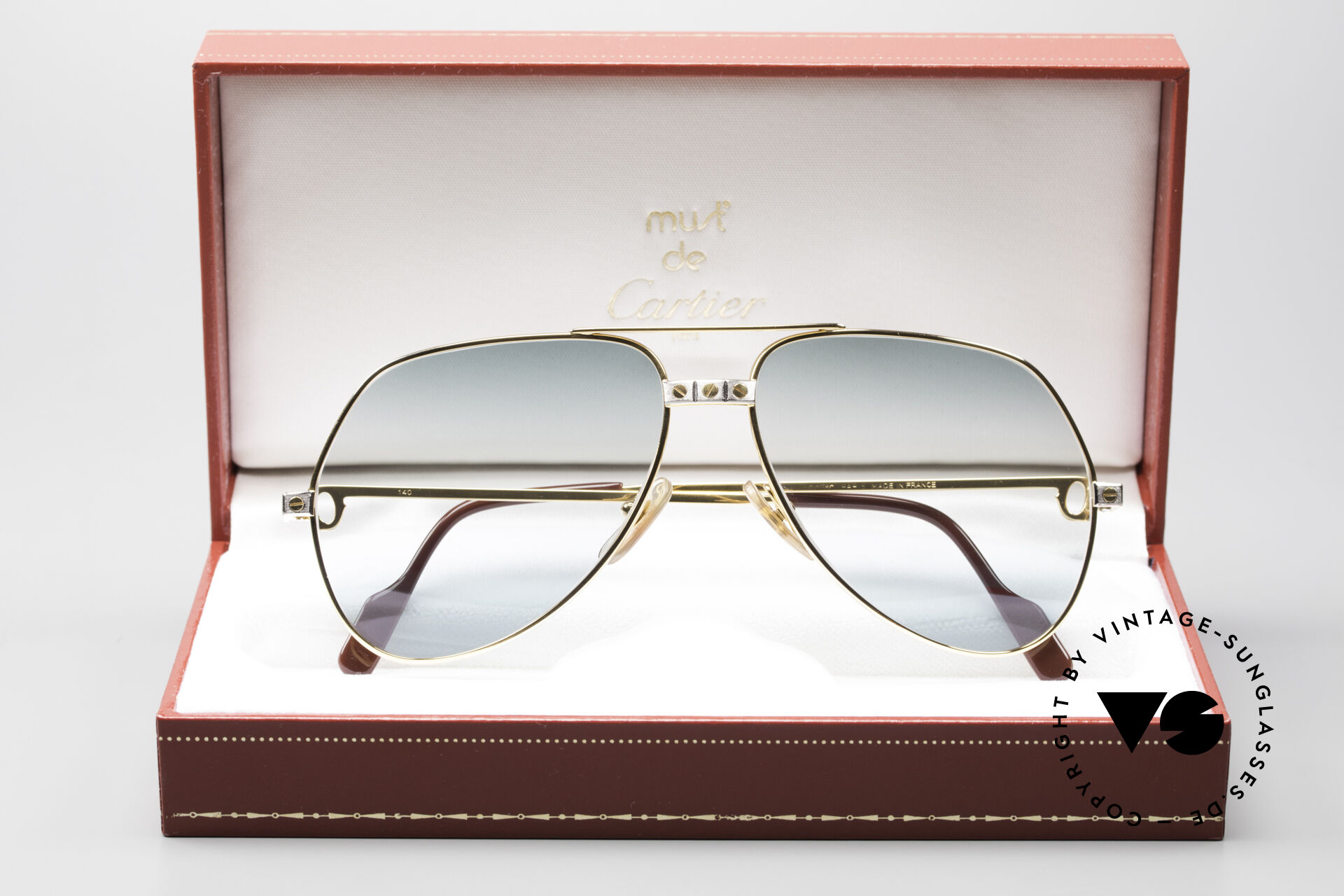 Sonnenbrillen Cartier Vendome Santos M Double Gradient Green Lens