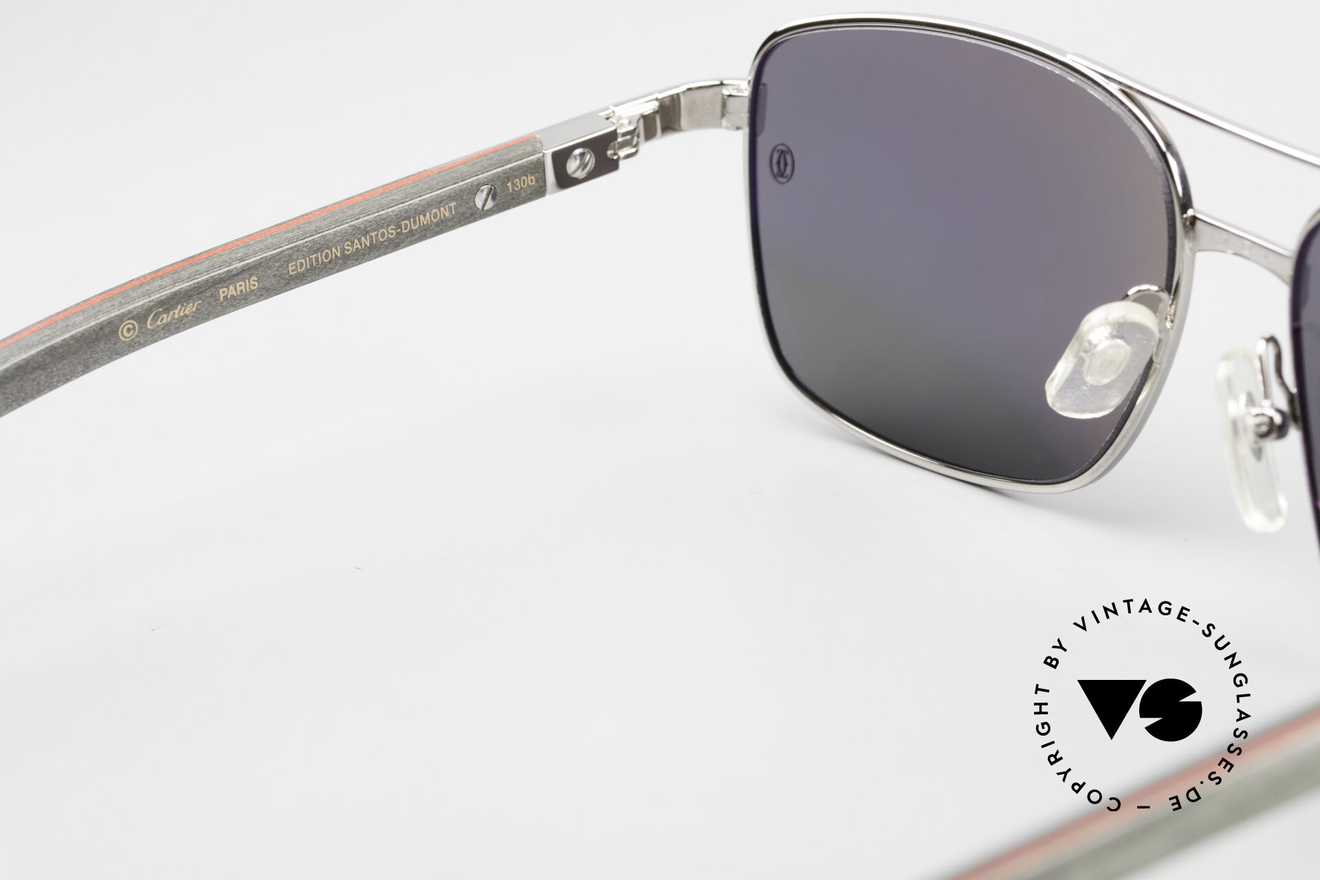 Sonnenbrillen Cartier Santos De Cartier Pilotenbrille Holz Polarized - Main Image