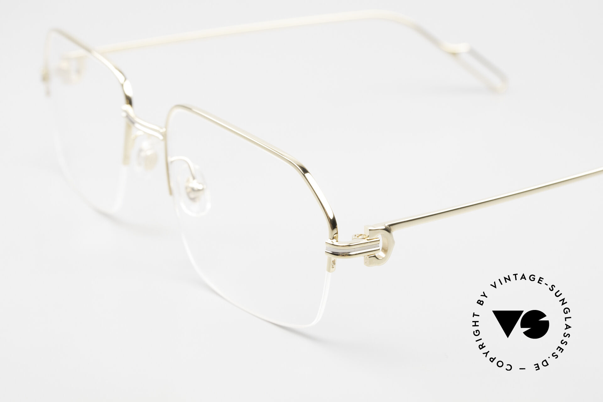 Vintage Herren Luxus Retro Klare Linse Gold Randlos Hip Hop Mode Brille