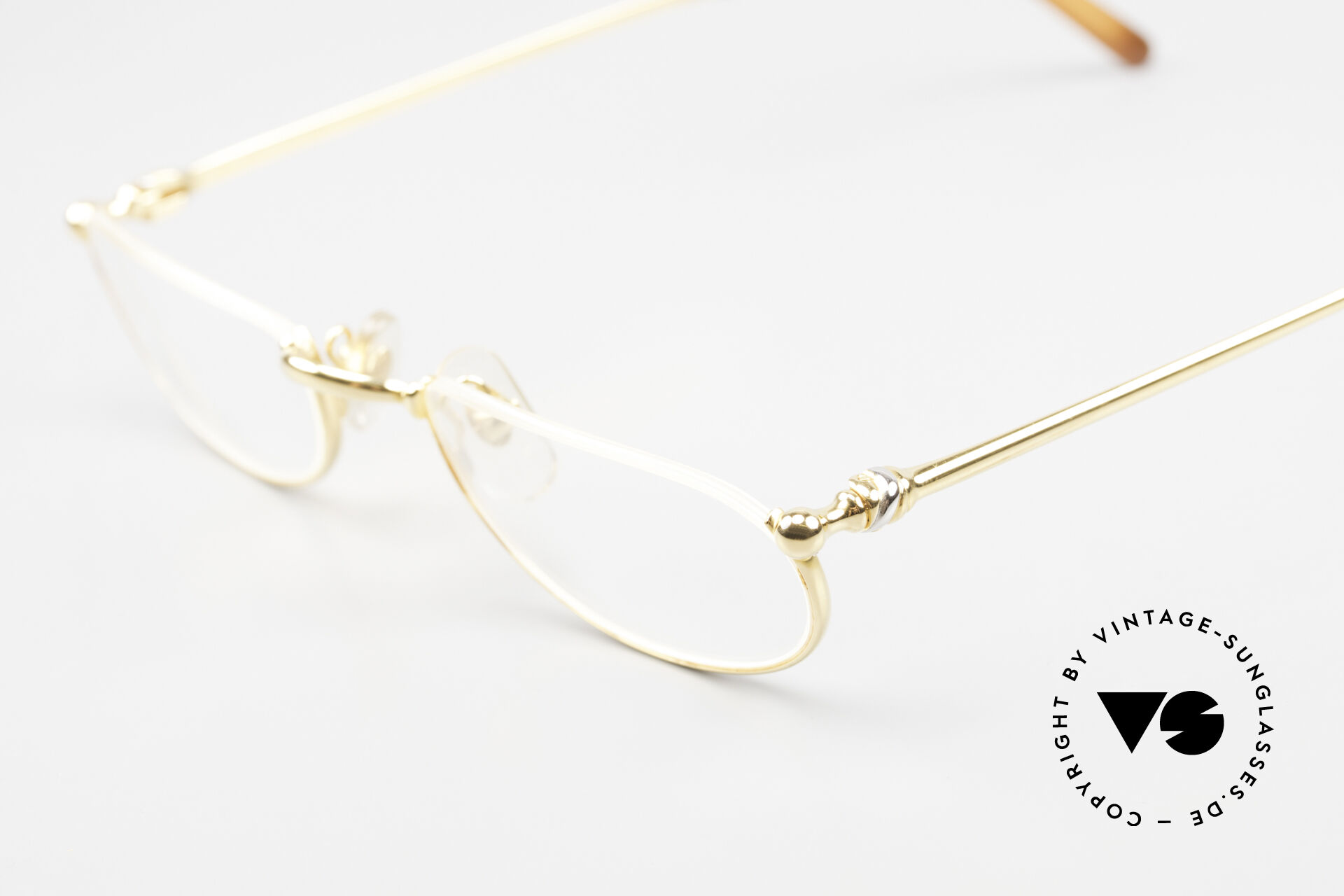 Brillen Cartier Demi Lune 2000 Ovale Luxus Lesebrille Gold