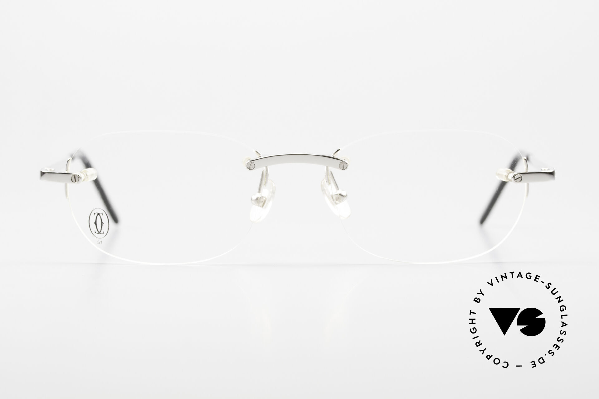 Brillen Cartier T Eye Rimless Randlose Platin Fassung