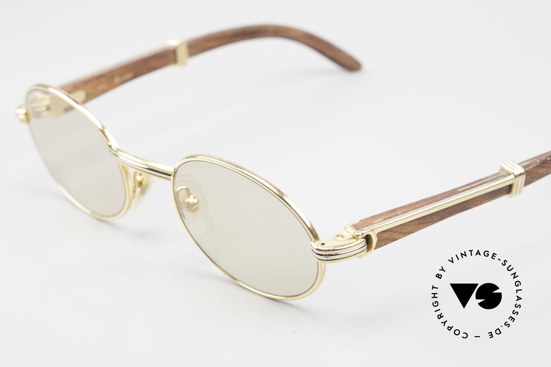 Sonnenbrillen Cartier Giverny Ovale Edelholz Sonnenbrille