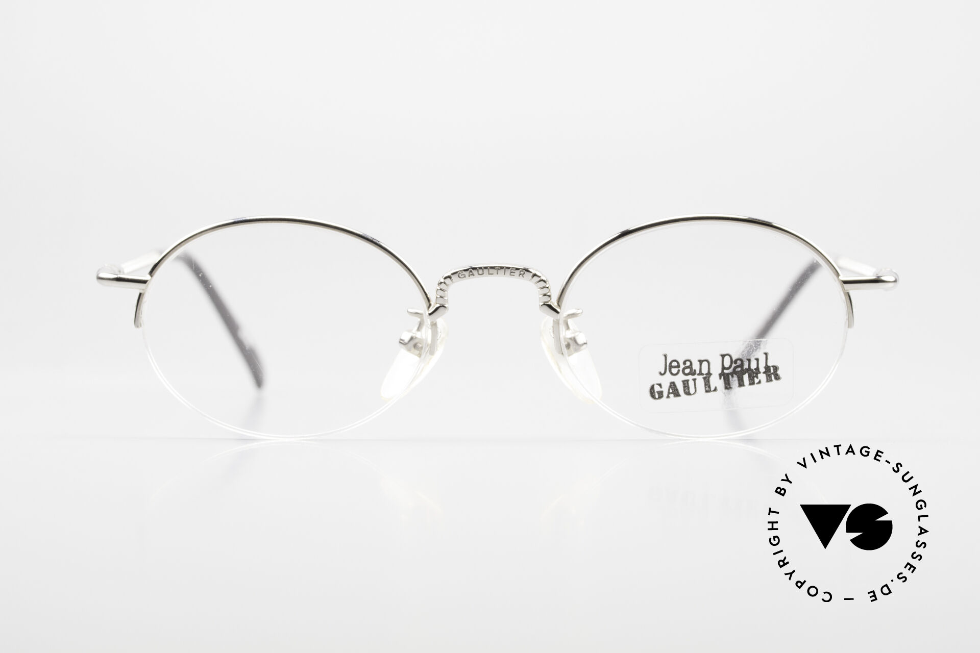 Occhiali Vintage Jean Paul Gaultier JPG 57-0063 – Montatura Metallo Argento, Mezzo Cerchio, Anni '90 - 2
