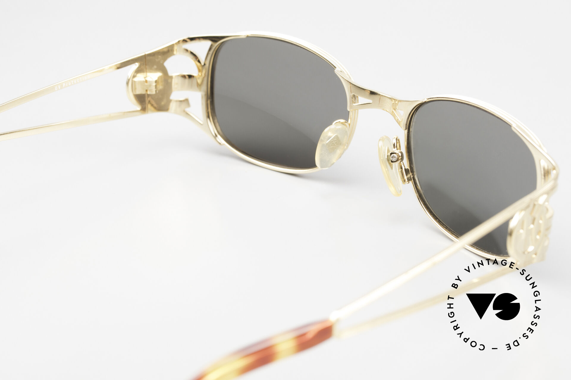 Lunettes De Soleil Vintage Jean Paul Gaultier 58-5201 - Monture Dorée, Métal/plastique, Rare
