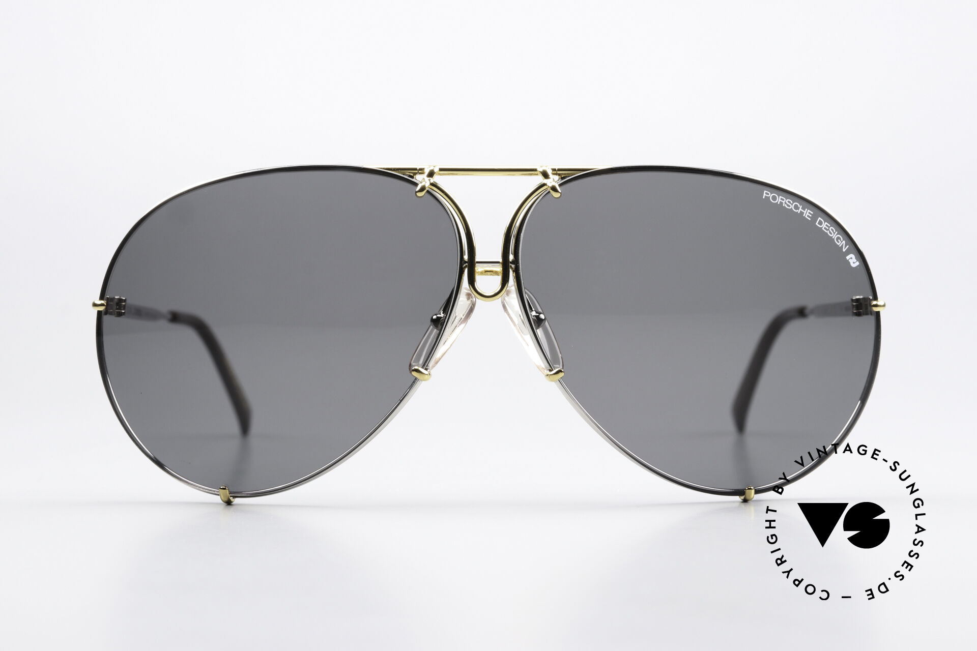 Sunglasses Vintage Vintage Sonnenbrille In Übergröße - Goldenes Rundgestell Mit Honiglinsen Für Retro-Look Sonnenbrille Gold - Foto 10