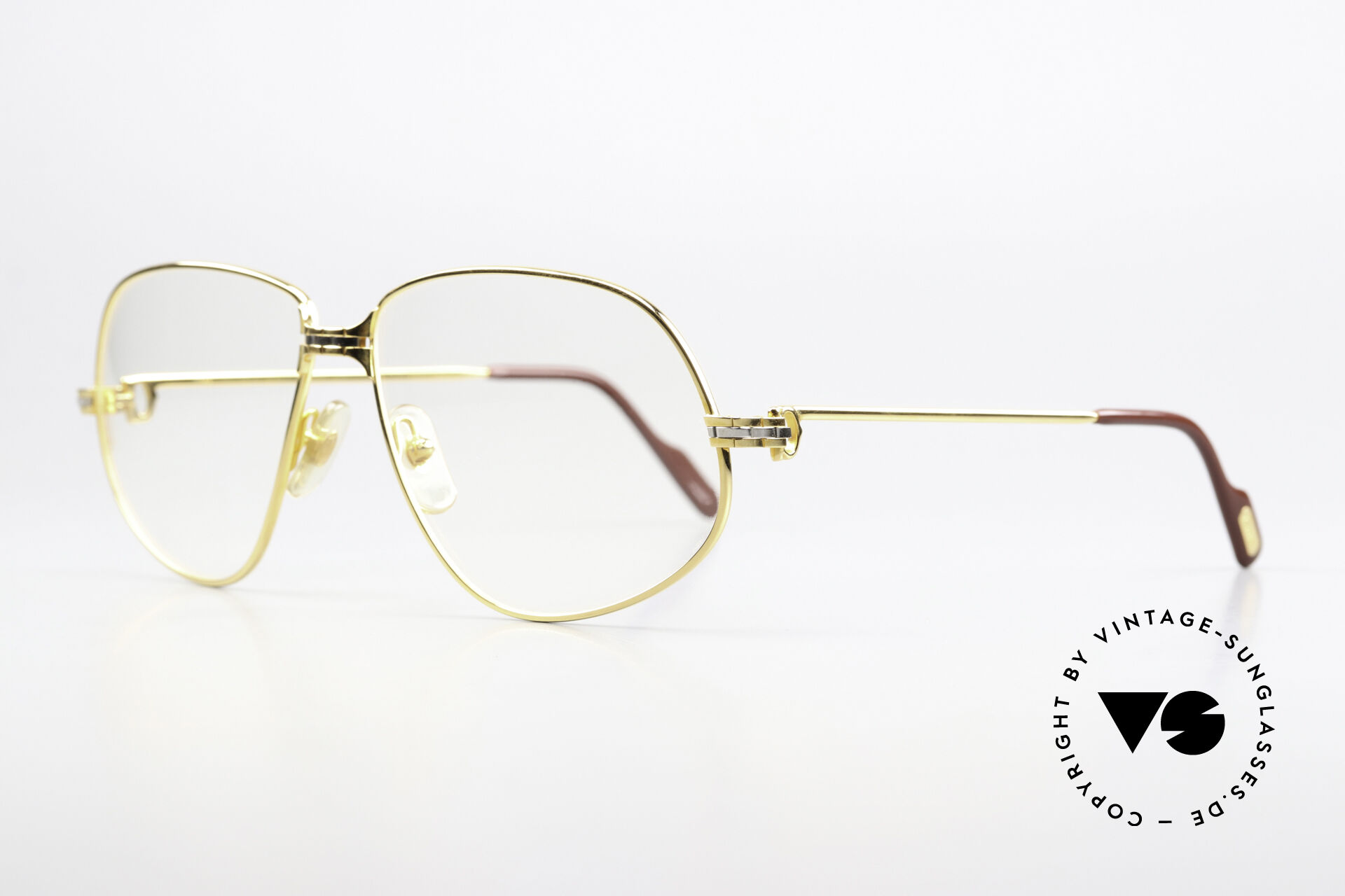 Brillen Cartier Panthere G.M. XL 80er Brille 22kt Vergoldet