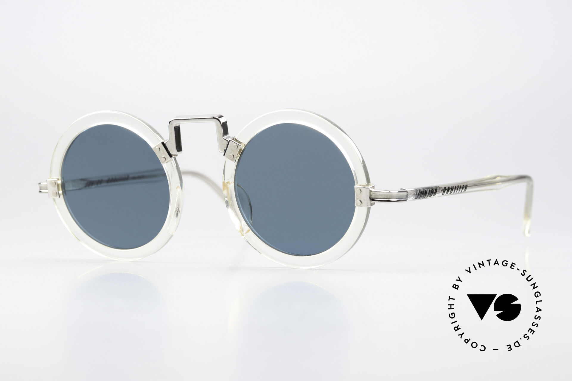Lunettes De Soleil Vintage Junior Gaultier 58-0275 - Monture Ronde Or Et Marron - État Très Bon