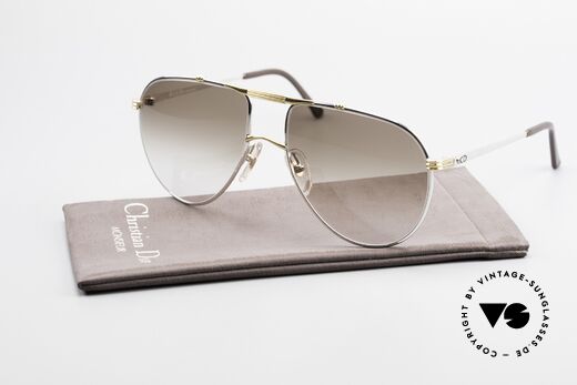 Christian Dior 2248 Large 80er Aviator Sonnenbrille, Sonnengläser in braun-Verlauf (100% UV Protection), Passend für Herren