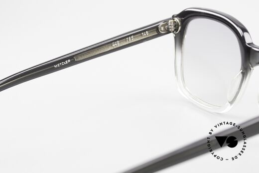 Metzler 449 Echte 70er Original Nerdbrille, leicht grau getönte Sonnengläser für 100% UV Schutz, Passend für Herren