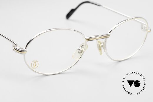 Cartier Saint Honore Ovale 90er Platin Luxusbrille, KEINE Retrobrille, sondern ein 25 Jahre altes Original, Passend für Herren und Damen