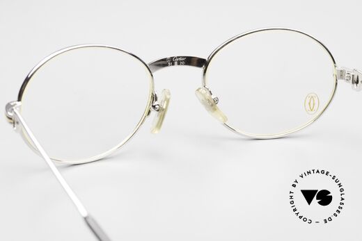 Cartier Saint Honore Ovale 90er Platin Luxusbrille, Größe: small, Passend für Herren und Damen