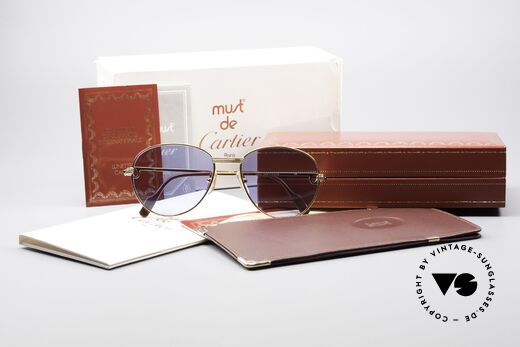 Cartier S Saphirs 0,94 ct Edelstein Sonnenbrille, KEINE RETROMODE; ein 30 Jahre altes ORIGINAL!, Passend für Damen