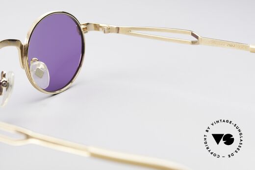 Jean Paul Gaultier 55-7107 Runde Vergoldete Fassung 90er, KEINE RETRObrille, ein kostbares ORIGINAL von 1997, Passend für Herren und Damen