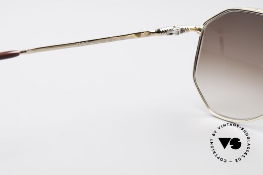 Zollitsch Cadre 120 Medium 80er Vintage Brille, goldene Fassung mit Sonnengläsern in braun-Verlauf, Passend für Herren