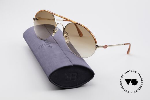 Bugatti 64919 Halb Rahmenlose Sonnenbrille, KEINE Retromode; ein mind. 25 Jahre altes Original, Passend für Herren