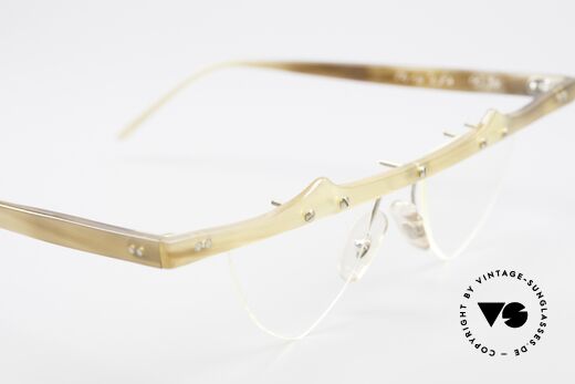 Theo Belgium Eta 90er Büffelhorn Herzbrille, die zauberhaften Demos können natürlich ersetzt werden, Passend für Damen